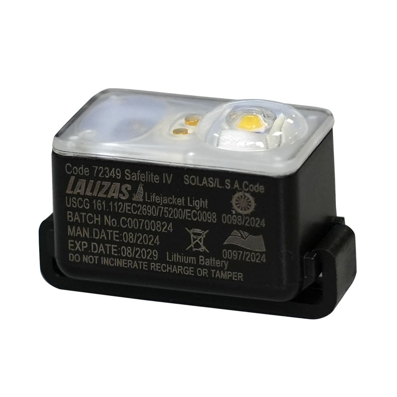 Lifejacket LED flashing light "Safelite IV" ON-OFF water activated, SOLAS/MED/USCG-MER/TC